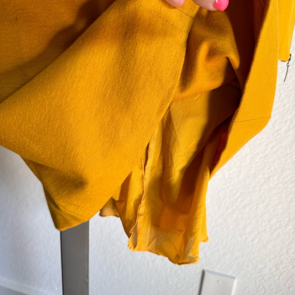 Claudia Strater Mustard Yellow Zip Sleeve Wool Blend Sheath Dress Sz: 34 EUR - Picture 9 of 10